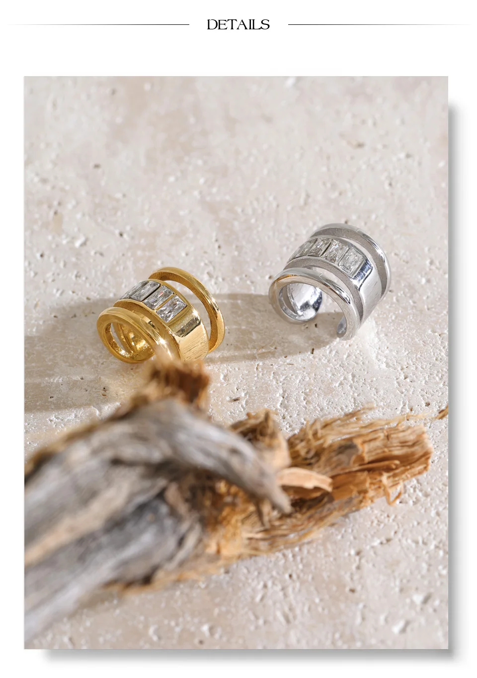 Yhpup 1 Stück Edelstahl Cubic Zirconia Mehrschichtige Ohrklemmen Ohrringe Hohe Qualität Neuheiten Ohne Ohrloch-Lochung Mode-Schmuck – Detail 6