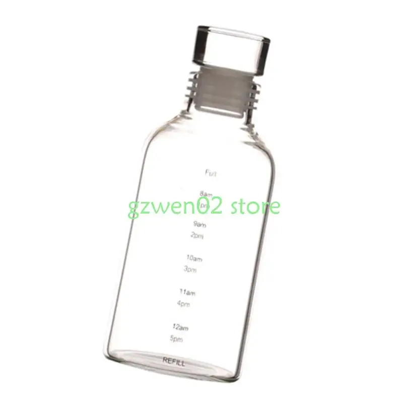 

QXNB Portable Time Marked Glass Cup For Daily Hydrations 300ml Portable And Durable