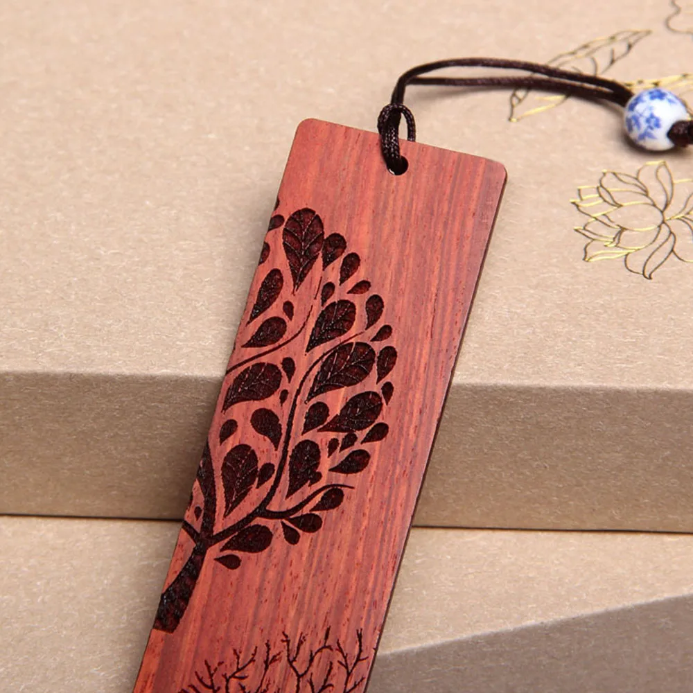 1Pc Chinese Retro Mahogany Bookmark Creative Carving Nostalgia Book Clip Students Reading Accessories School Stationery Supply