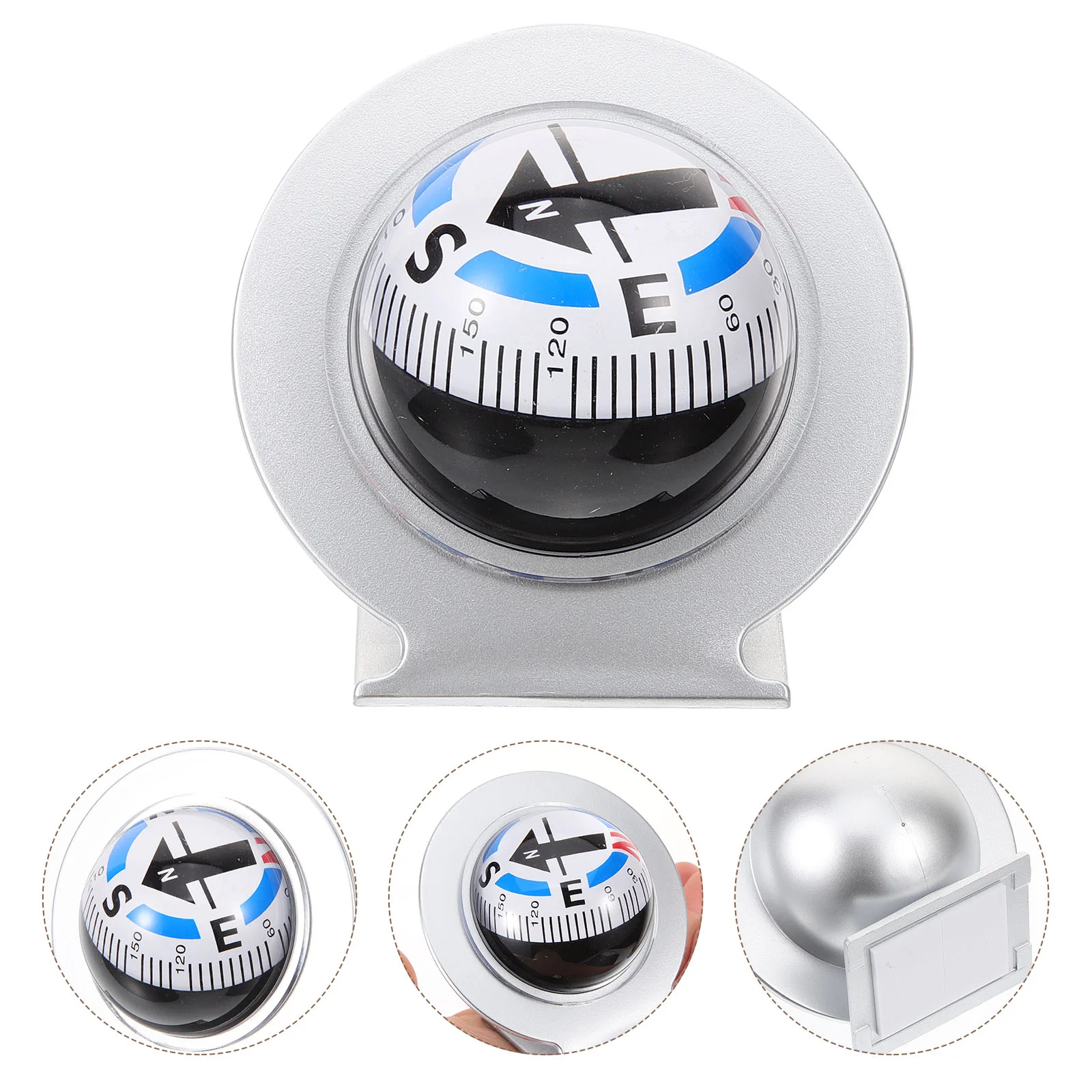 

Car Guide Ball Mount Compass For Dash Ornaments Auto Abs Solar Dashboard Decoration