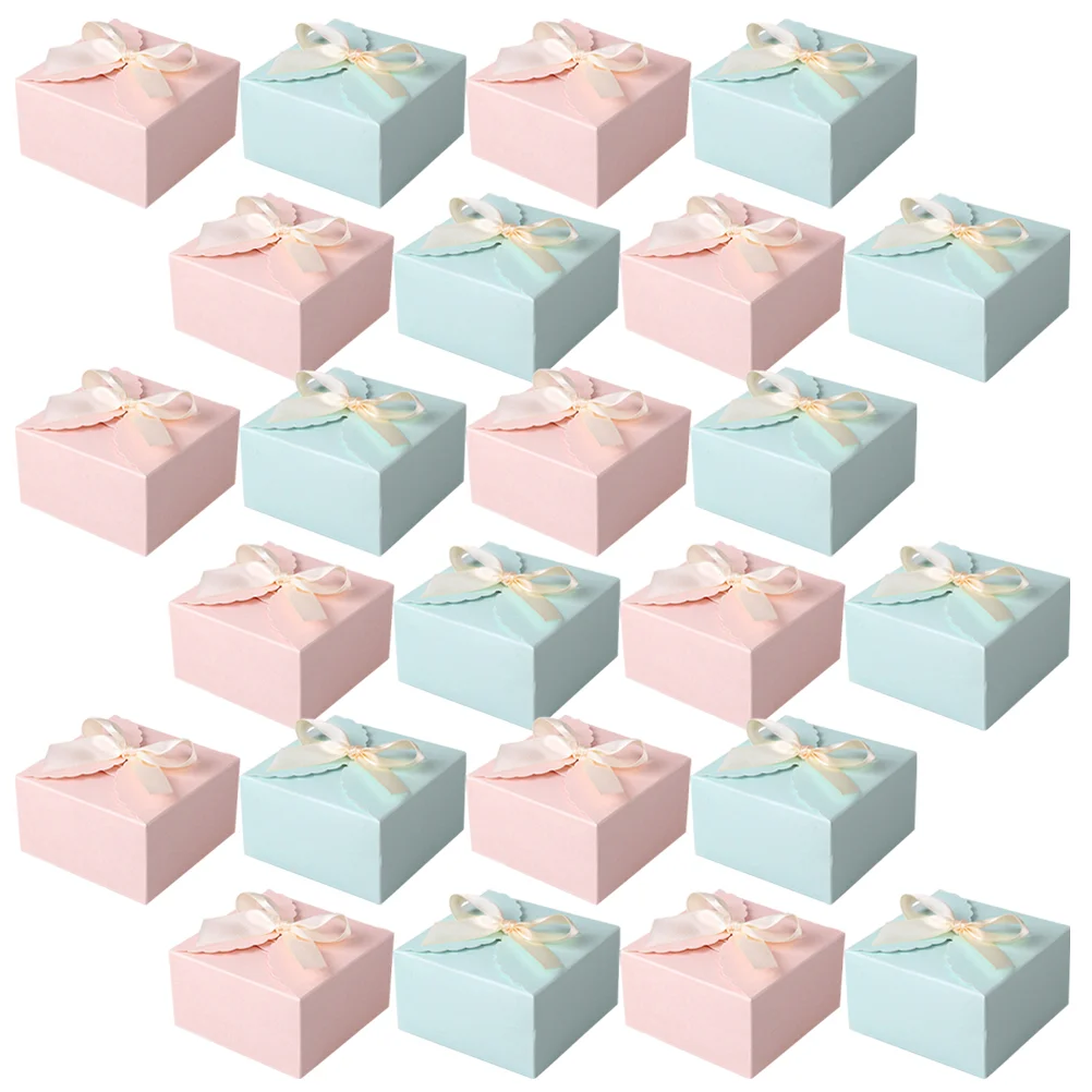 24 Pcs Square Gift Box Empty Boxes for Gifts Paper Wrap Self Made Small Party Treats with Lids