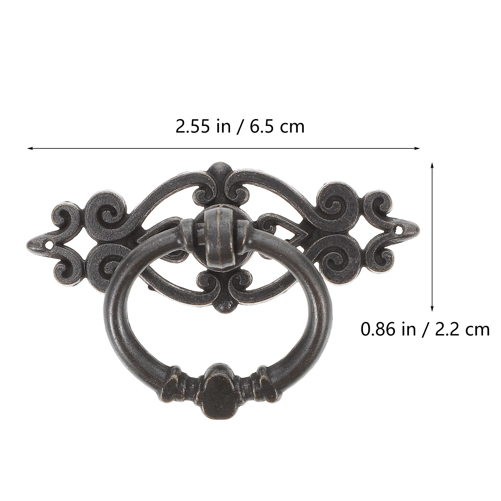 

6Pcs Drawer Pulls Ring Retro Cabinet Pulls Handles for Wardrobe Cabinets Drawers Drop Ring Hardware in Alloy Finish
