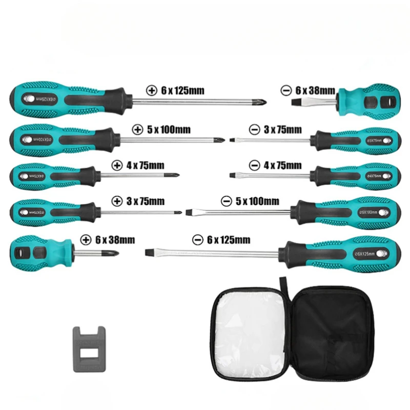 Cross Flat Head Screwdriver SetMulti-Function Professional Screwdriver Set Non-Slip Handle Magnetic Repair Tools Hand Tool