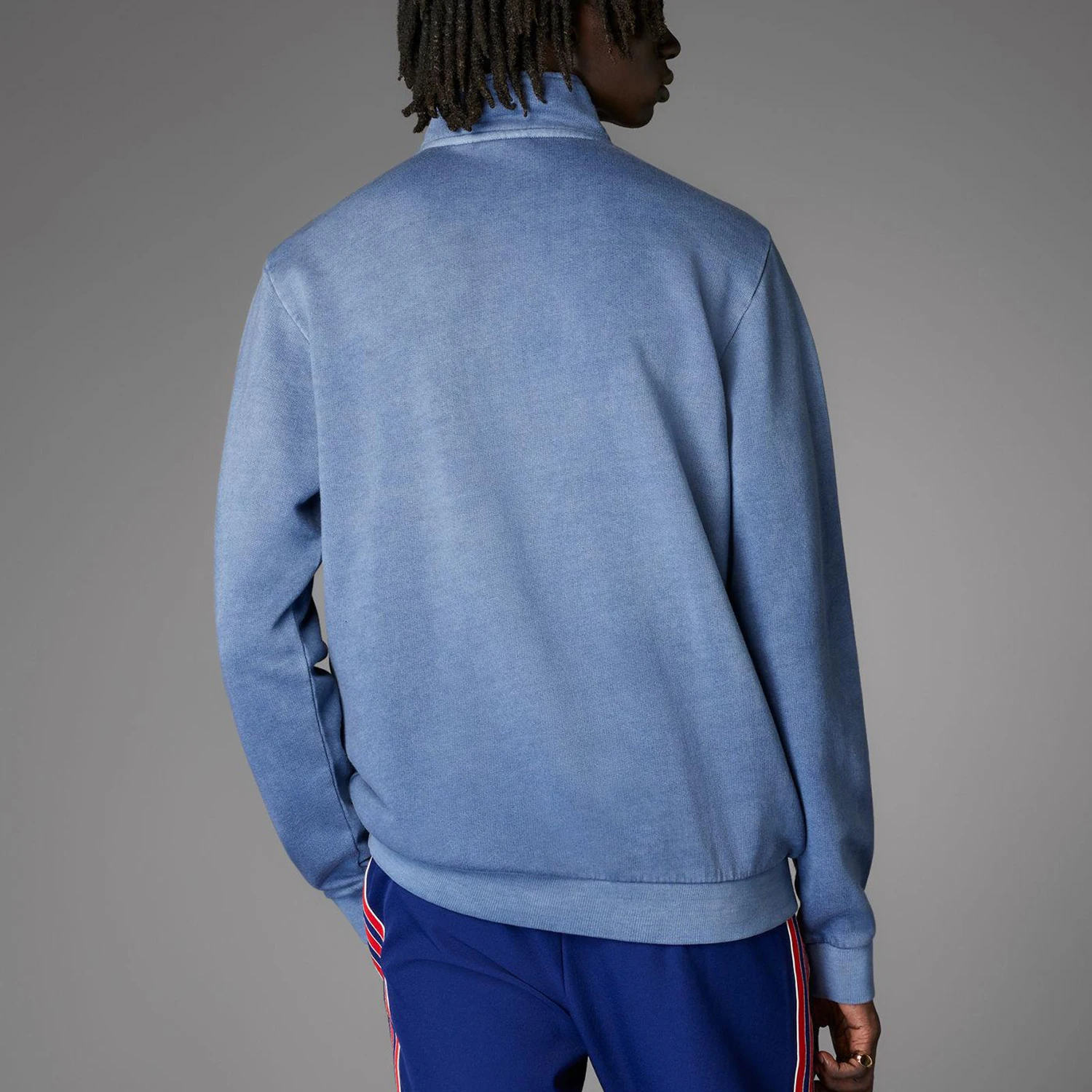 سويت شيرت Adidas الرسمي الأصلي ذو الثلاث خطوط لكرة القدم للرجال بياقة واقفة JF0564