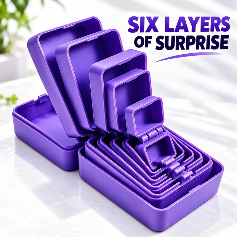 6Pcs Multi Layer Nested Prank Surprise Gift Box With Built-in Number 67 Set