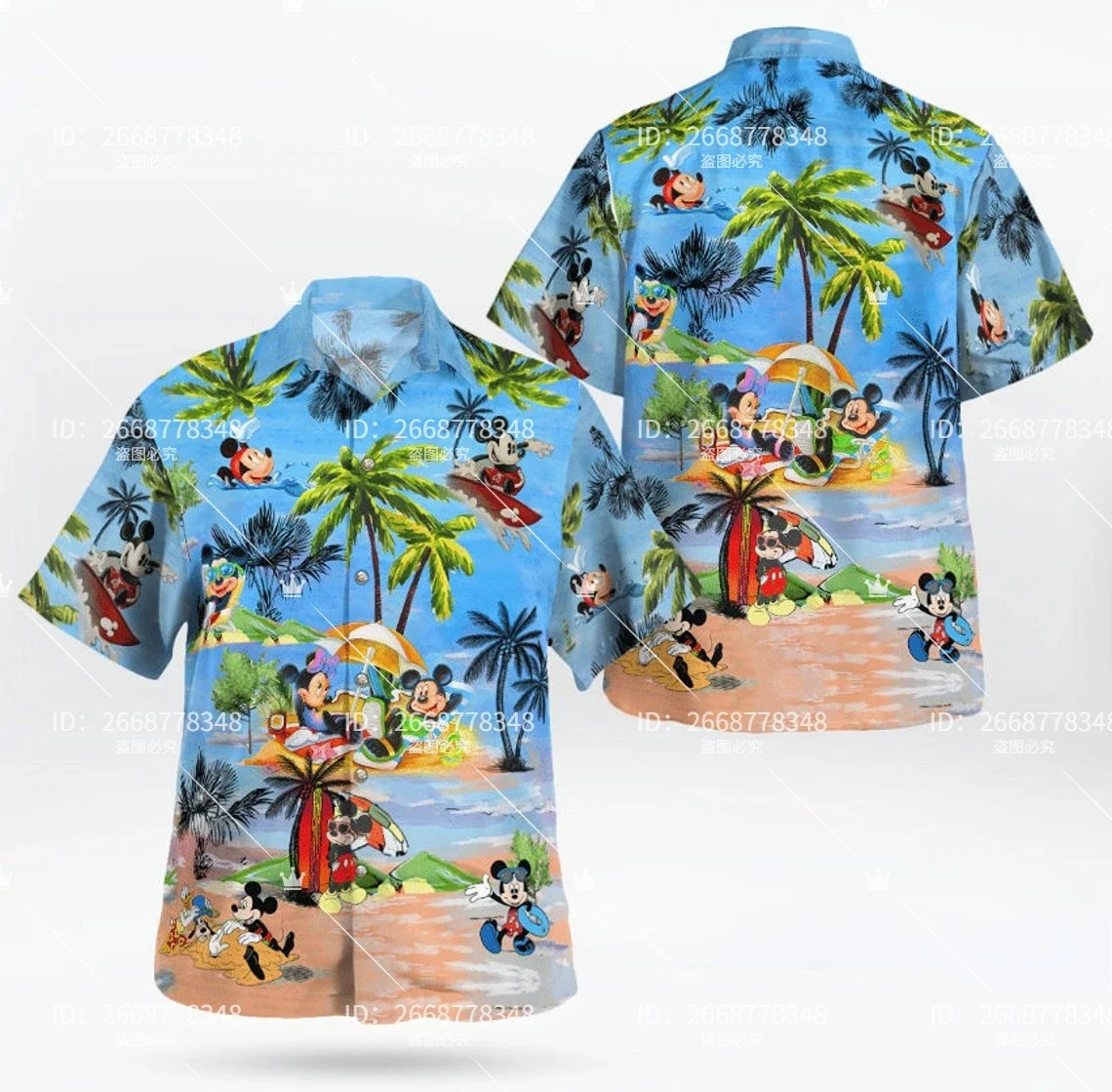 Mickey Minnie Hawaiian Shirt Flower Garden Festival Hawaiian shirt  Disney Epcot Inspired Men Fashion Button Short Sleeve Shirt