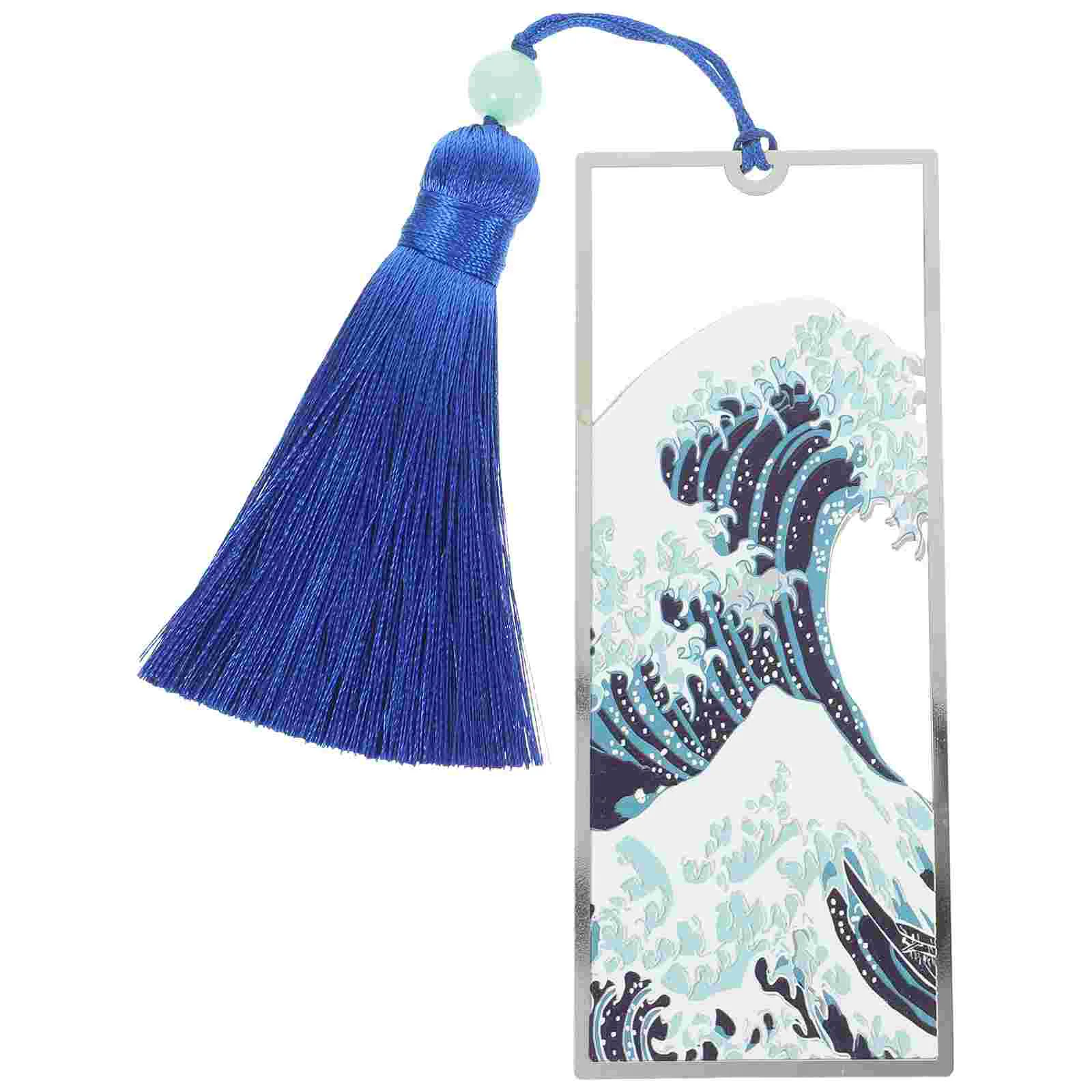 Imagem -05 - Estudante de Estilo Japonês Bookmark Marcador de Página Padrão Liga Sea Wave Presentes Memorial