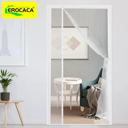 EROCACA White Magnetic Screen Door Mosquito Net Curtain Fly Insect Automatic Closing Invisible Mesh for Kitchen indoor room