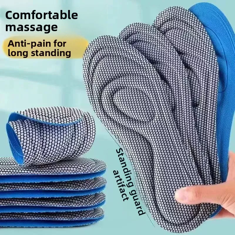 Men Memory Foam Orthopedic Insoles for Shoes Antibacterial Deodorization Sweat Absorption Insert Sport Shoes Running Pads