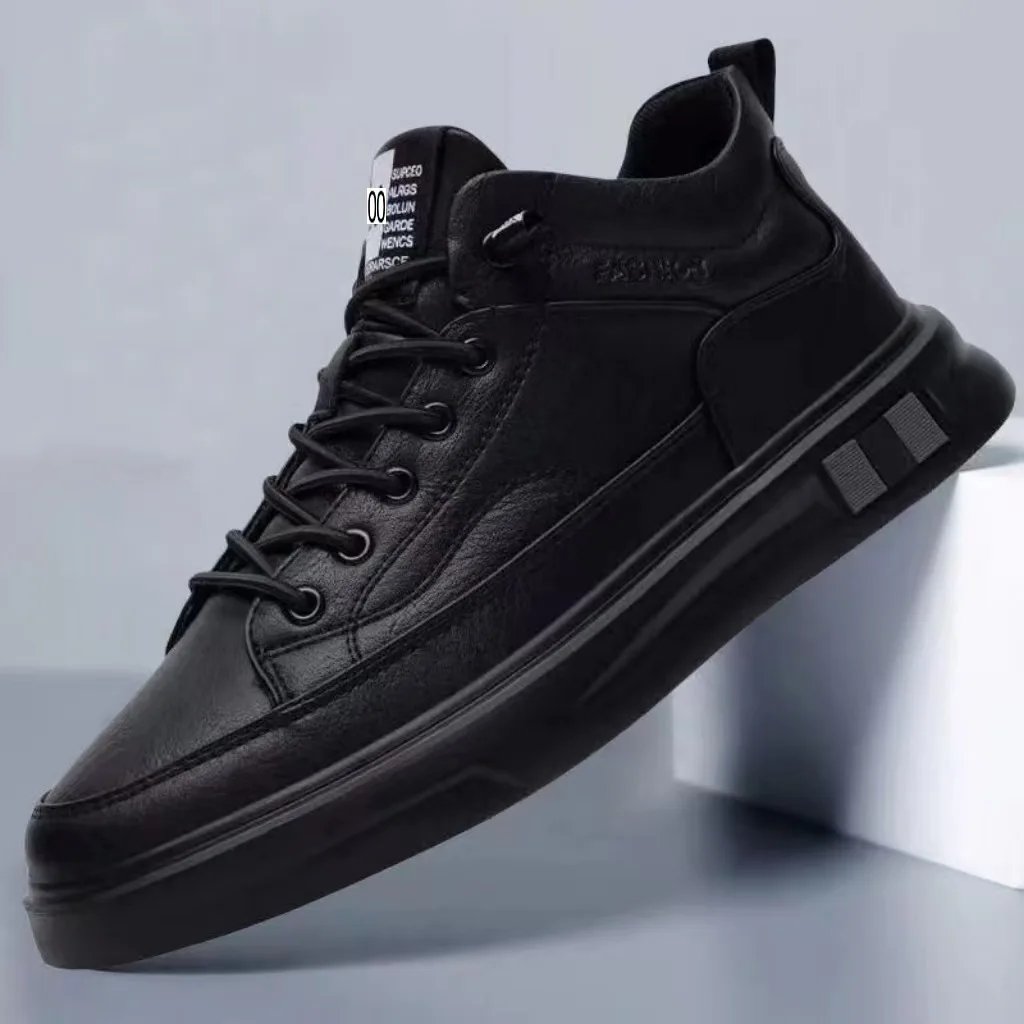 Men's 2025 new autumn casual shoes waterproof black lace up versatile trendy men's board shoes men's shoes