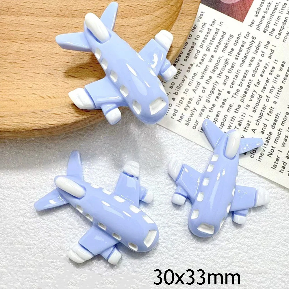 10PCS Shiny Aircraft Series Miniature Flat Back Resin Cabochons For Hairpin Scrapbooking DIY Home Decor Craft Accessories