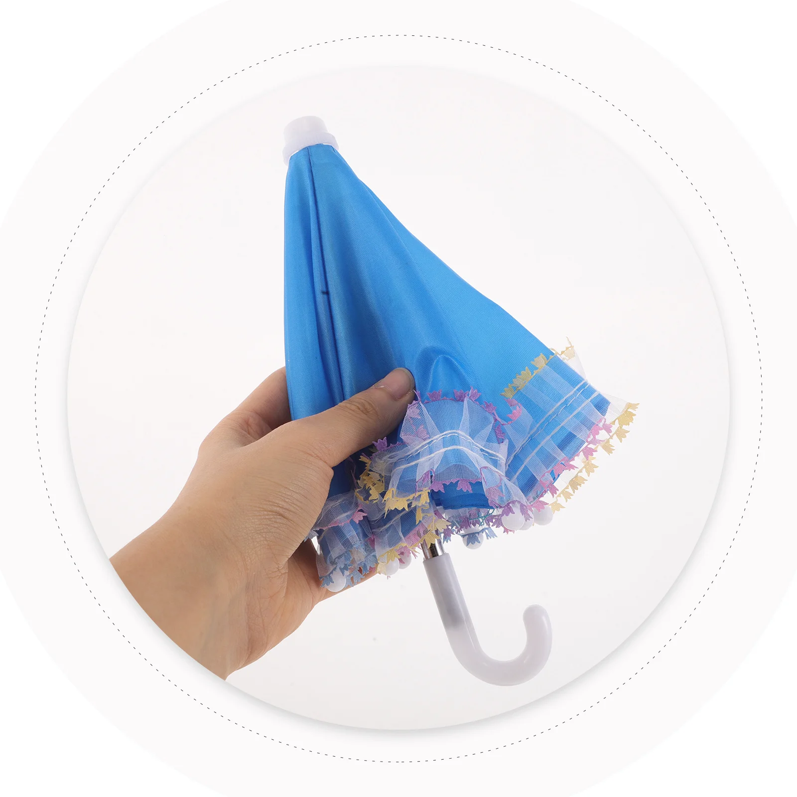 

5Pcs Mini Lace Umbrella Parasol Pretend Play Accessory Miniature Dollhouse Decor Cute Umbrella Props Mini Decor