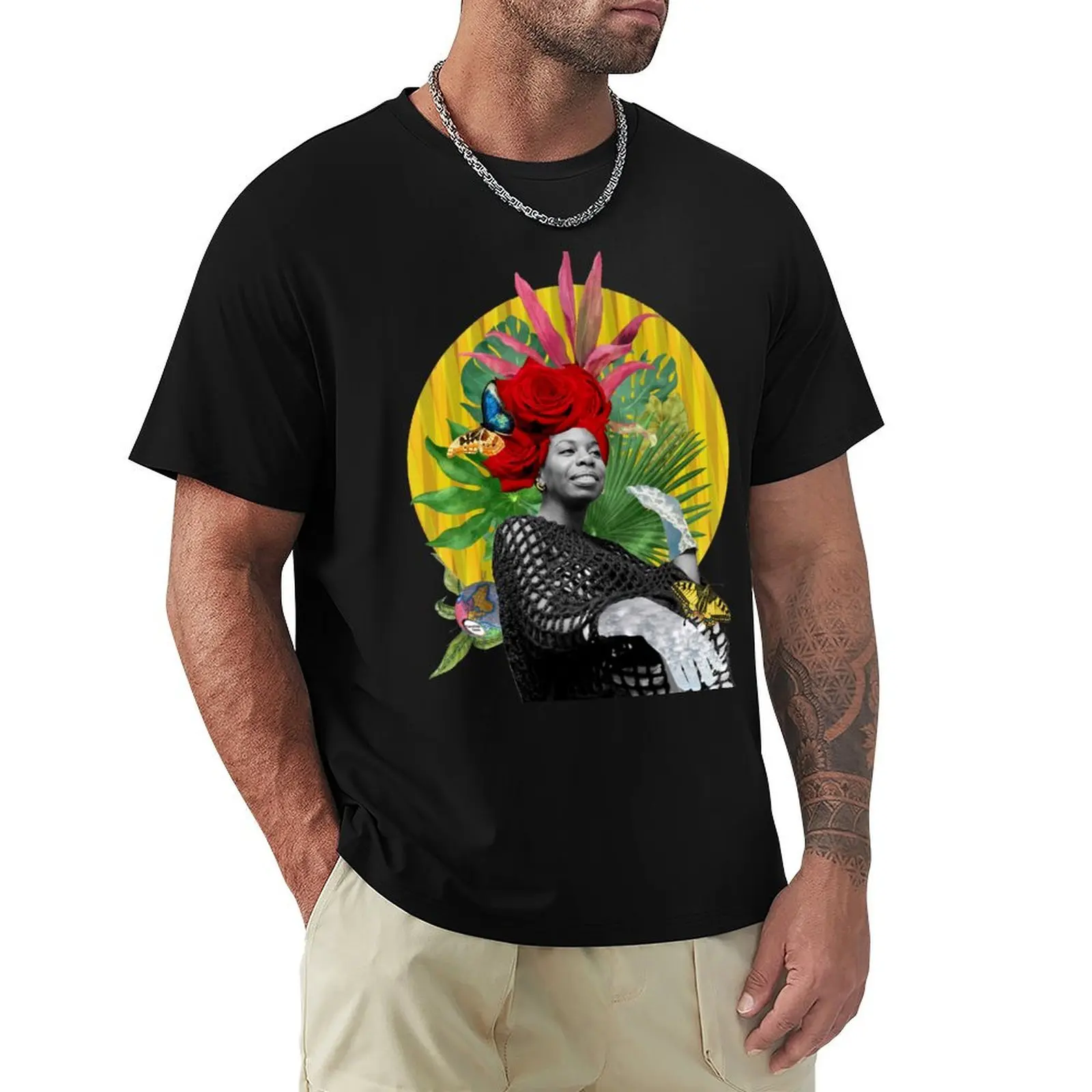T-shirt Fearless (Nina Simone) basique de couleur unie, décontracté