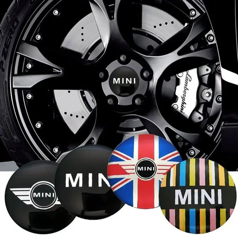 

4PCS 56mm Car Styling Car Wheel Hub Center Cap Badge Stickers for MINI Cooper One S JCW Clubman R55 R56 F55 F56 R57 R58 R59 R60