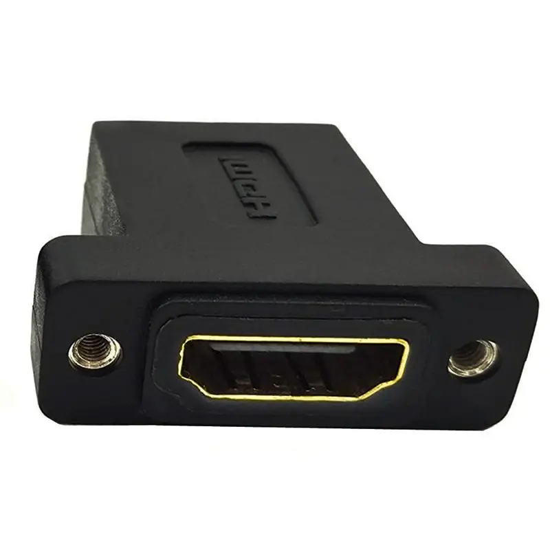 HDMI Compatible Female To Female With Nut Panel, Chassis Head Fixed, High-Definition HDMI Compatible Extension Joint M2.5 Metric