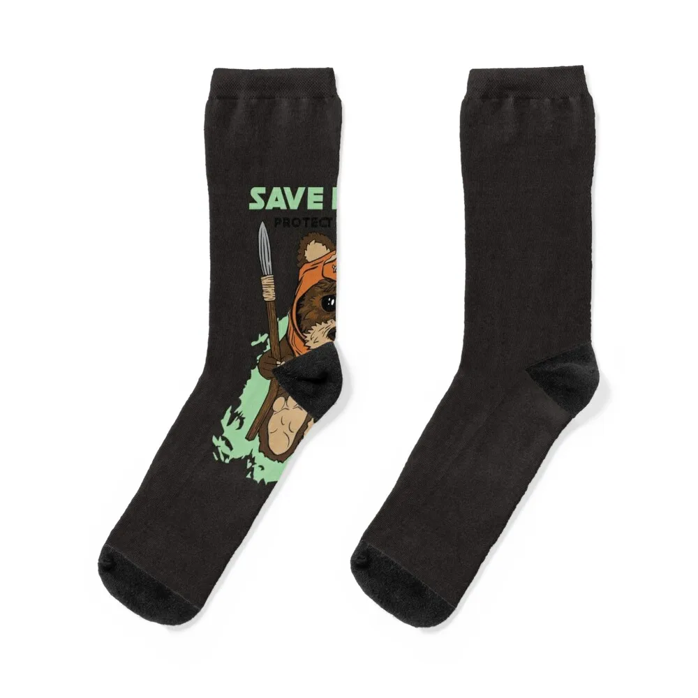 

Save Ewoks Classic T-Shirt Socks Non-slip Stockings compression Soccer designer brand Men's Socks Women's
