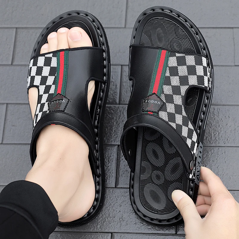 Men's Slippers Summer 2024 Beach Slippers High Quality Non-Slip Flip Flops Soft Sole Outdoor Indoor Slides Slippers Male