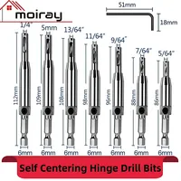 3/4/7 PCS Self Centering Hinge Drill Bit Set High-speed Steel Woodworking Door Window Hinge Drill Bit Positioning Hole Opener