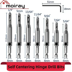 3/4/7 PCS Self Centering Hinge Drill Bit Set High-speed Steel Woodworking Door Window Hinge Drill Bit Positioning Hole Opener