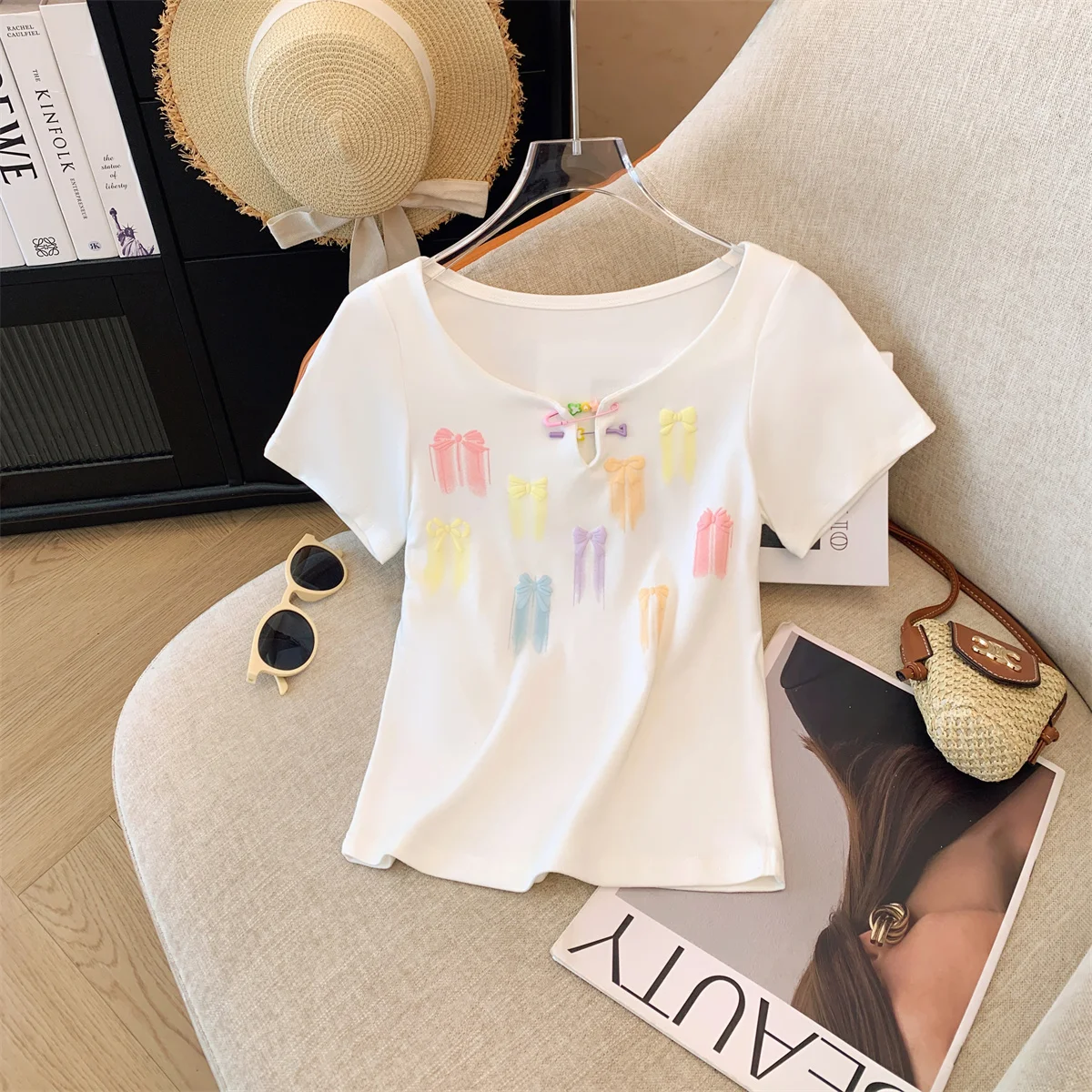 

Women print T Shirts Comfortable Summer Tee Shirt All-Match Multicolor Streetwear Loose Hip Hop Short Sleeve For Female clothing