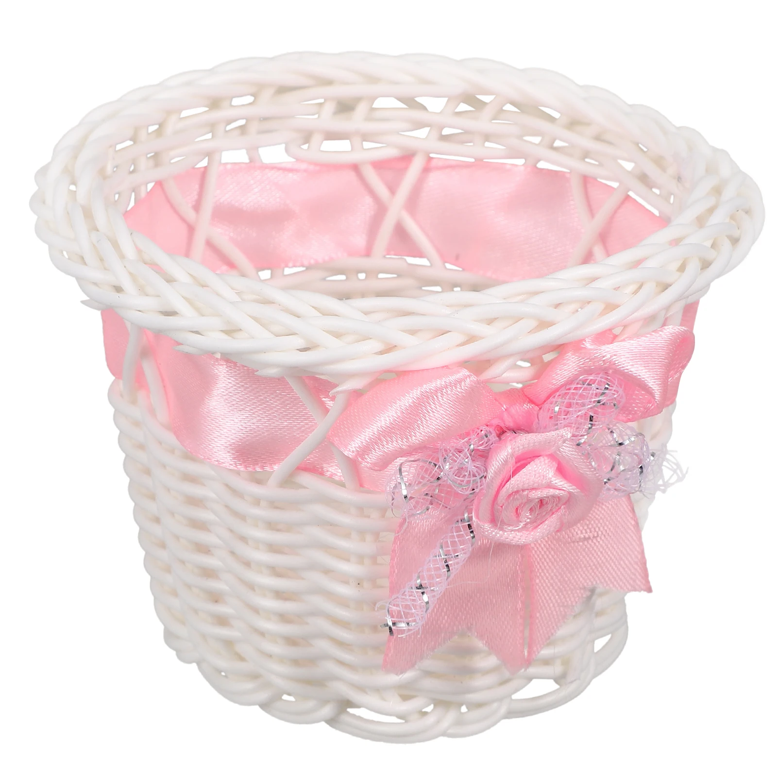

Mini Woven Storage Wedding Candy Holder Small Flower Basket Party Favor Organizer Imitation Rattan Gift Container Compact
