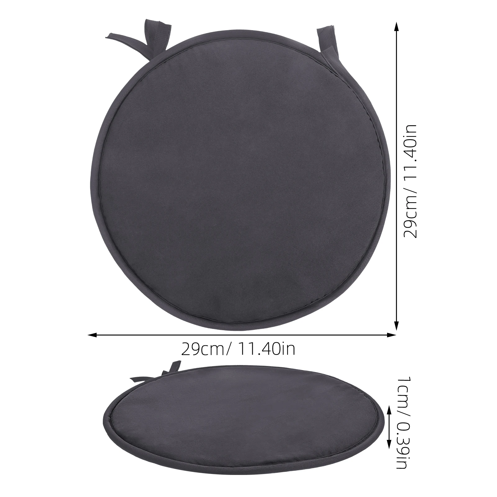 

1pc Thickened Chair Pad Round Sponge Seat Cushions for Home Office Car Polyester Straps Design Gift Option
