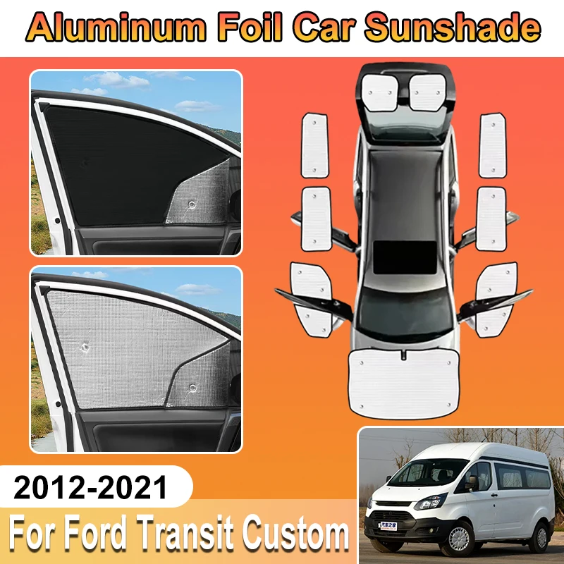 

For Ford Transit Custom Accessories 2012-2021 LWB Medium-sized Roof Vehicle Car SunShade Window Cover Aluminium Foil Heat Shield