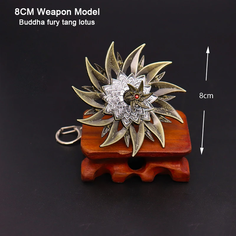 8CM Anime Peripherals Soul Land Chinese Full Metal Replica Miniature Weapon Model Buddha Fury Tang Lotus  Craft Figure Arms Toys