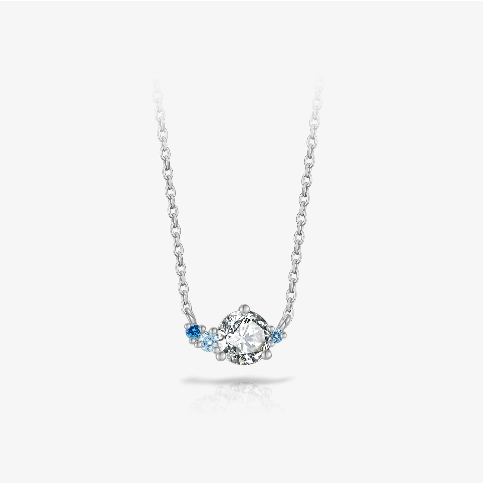 VEWANT 925 Sterling Silver Round Blue CZ Zircon Charm Necklace 2026 Women Luxury New Wedding Anniversary Party Jewelry Gift
