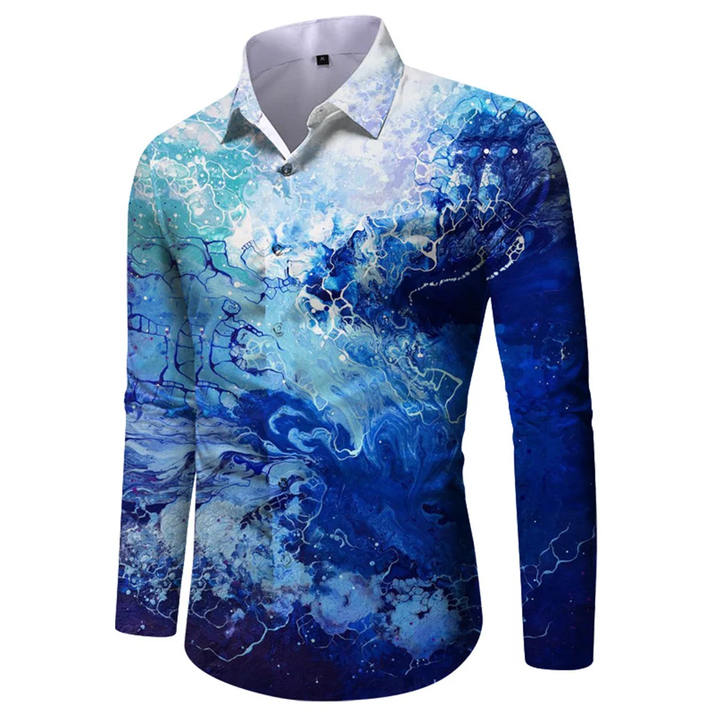 Custom Your Design 3D Shirts For Men Fashion Luxury Long Sleeve Tops Abstract Harajuku Men\'s Shirt Man Clothing Women Clothes