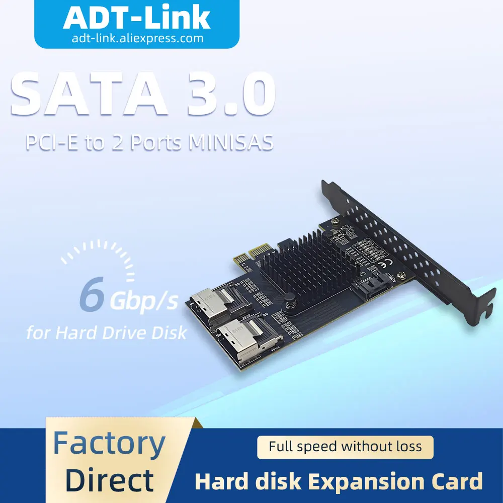 SATA3.0 6Gbps PCIe 3.0 To 2 Port Mini SAS SFF-8087 Adapter Card 9 Port Hard Disk Expansion Card For Desktop PC NAS Server
