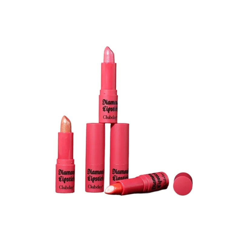 

*8-color waterproof diamond glitter lipstick for long-lasting moisturizing and bright pearl bare red lipstick