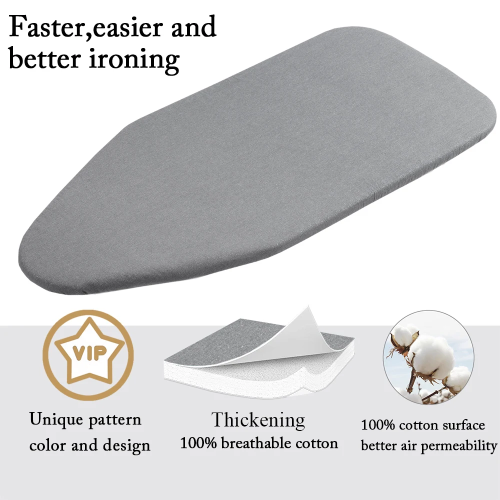 Small Ironing Board Cover Scorch Resistant, Extra Thick Cotton Ironing Cover with Padding Heat Reflective -Board Not Included