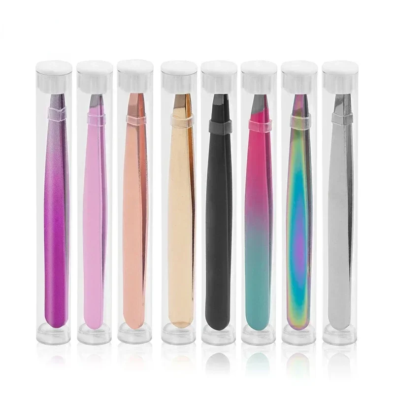 ステンレススチールローズゴールド眉毛ピンセット - 顔の脱毛美容メイクアップツール