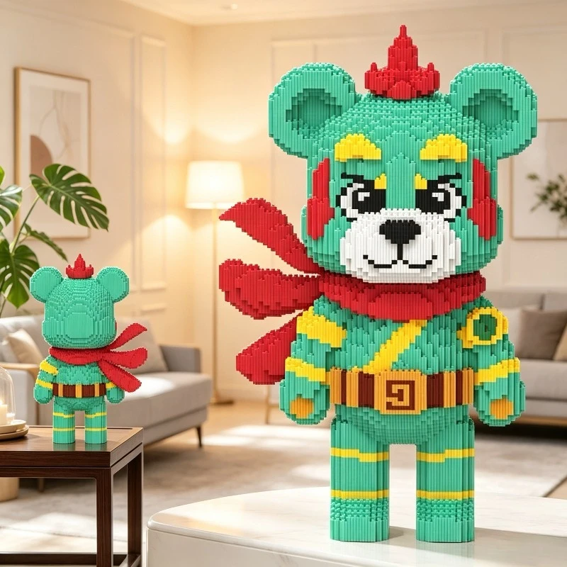 Mecha Bear Building Blocks Small Particles Educational Assembly Toy for Kids Adults High Difficulty Decoration