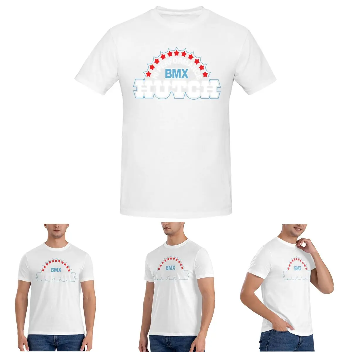 

Футболка Hutch Hi-Performance BMX Red White Blue Black Tim Judge для мужчин Хлопковая футболка Мужские футболки с коротким круглым вырезом Летняя одежда