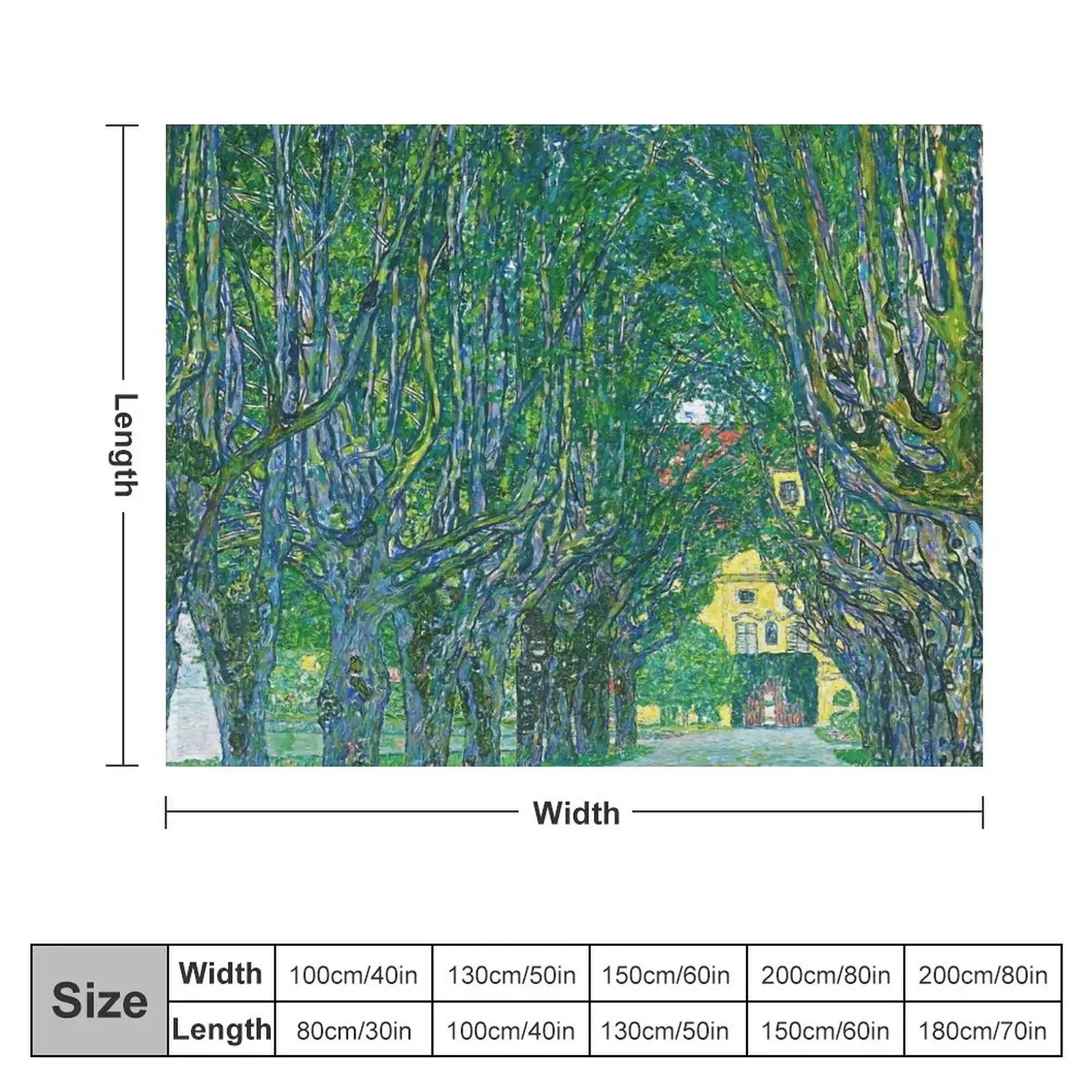 Avenue in the Park of Schloss Kammer, by Gustav Klimt Throw Blanket wednesday Furrys Blankets For Sofas christmas gifts Blankets