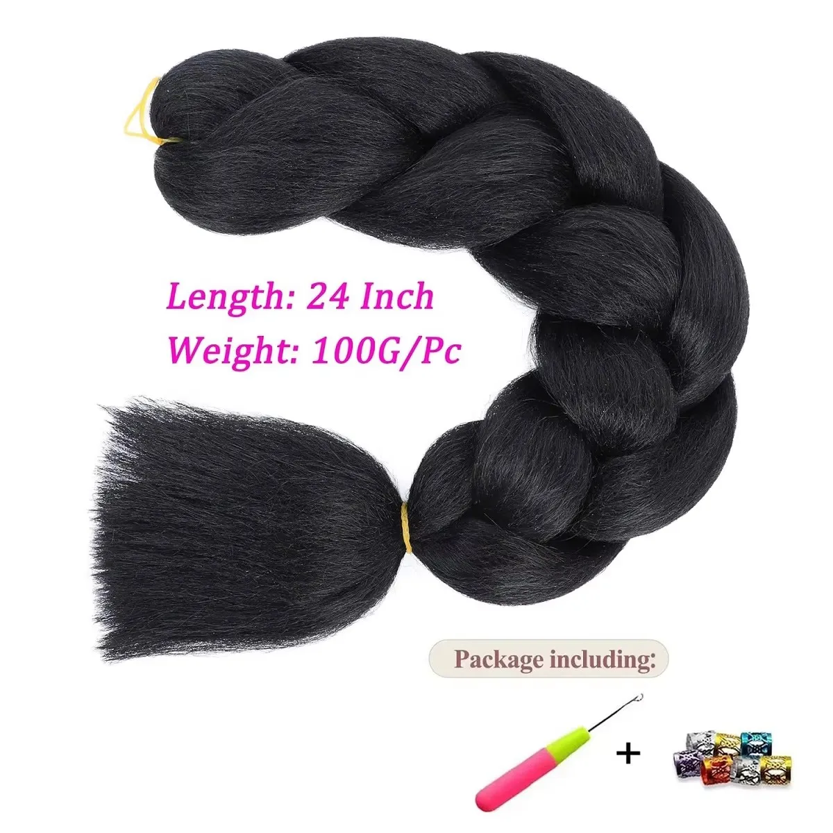 Jumbo Braiding Synthetic Hair Extension 24 Inch Monochrome version High Temperature Fiber raids Hairs Twist for Women Daily wear