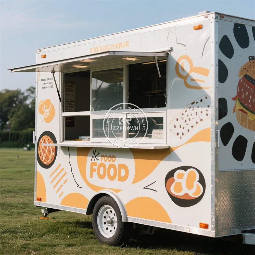 Outdoor Hotdog Coffee Bar Mobile Kitchen Restaurant Fully Equipped Street Concession Catering Food Truck For Sale