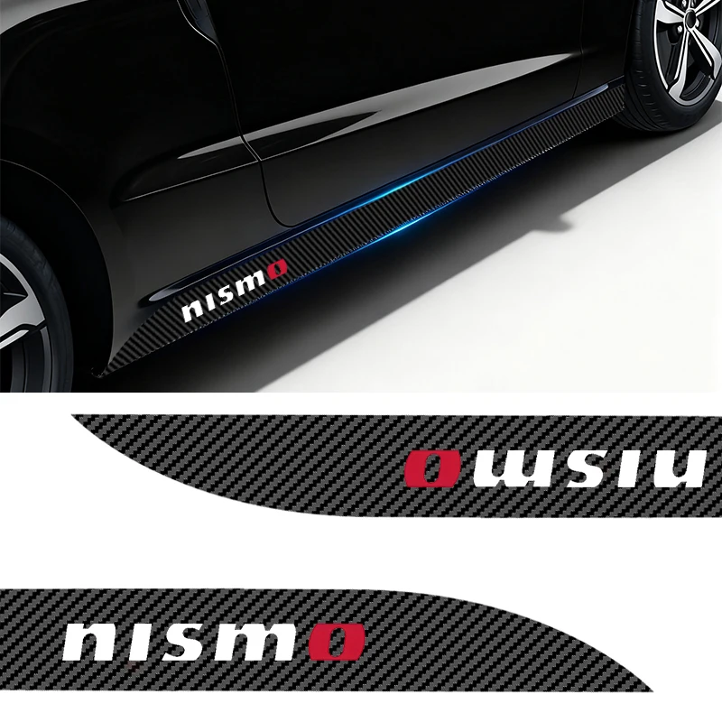 Nuevas pegatinas de fibra de carbono para faldones laterales de coche, calcomanías para carrocería de Nissan Juke, Tiida, Teana, GTR, 350Z, 370Z, 240SX, Fairlady