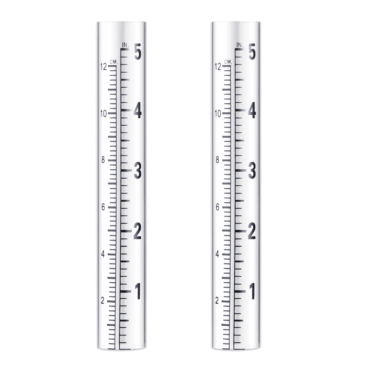 

2Pcs Flat Bottom Glass Rain Gauge Meters with Scale for Farming Gardening Meteorology Weather Measurement Test Tube