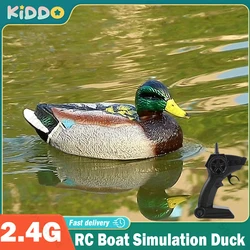 RC Boat Simulation Duck Remote Control High Speed Speedboat 2.4G Outdoor Waterproof Creative Animal Model Ship Kids Toy Gifts