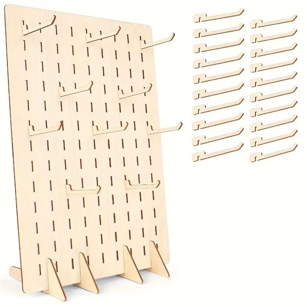 عرض جديد Pegboard حامل القرط خشبي سعة كبيرة قرط الاذن المرصع المنظم دائم بسيط تخزين المجوهرات الرف