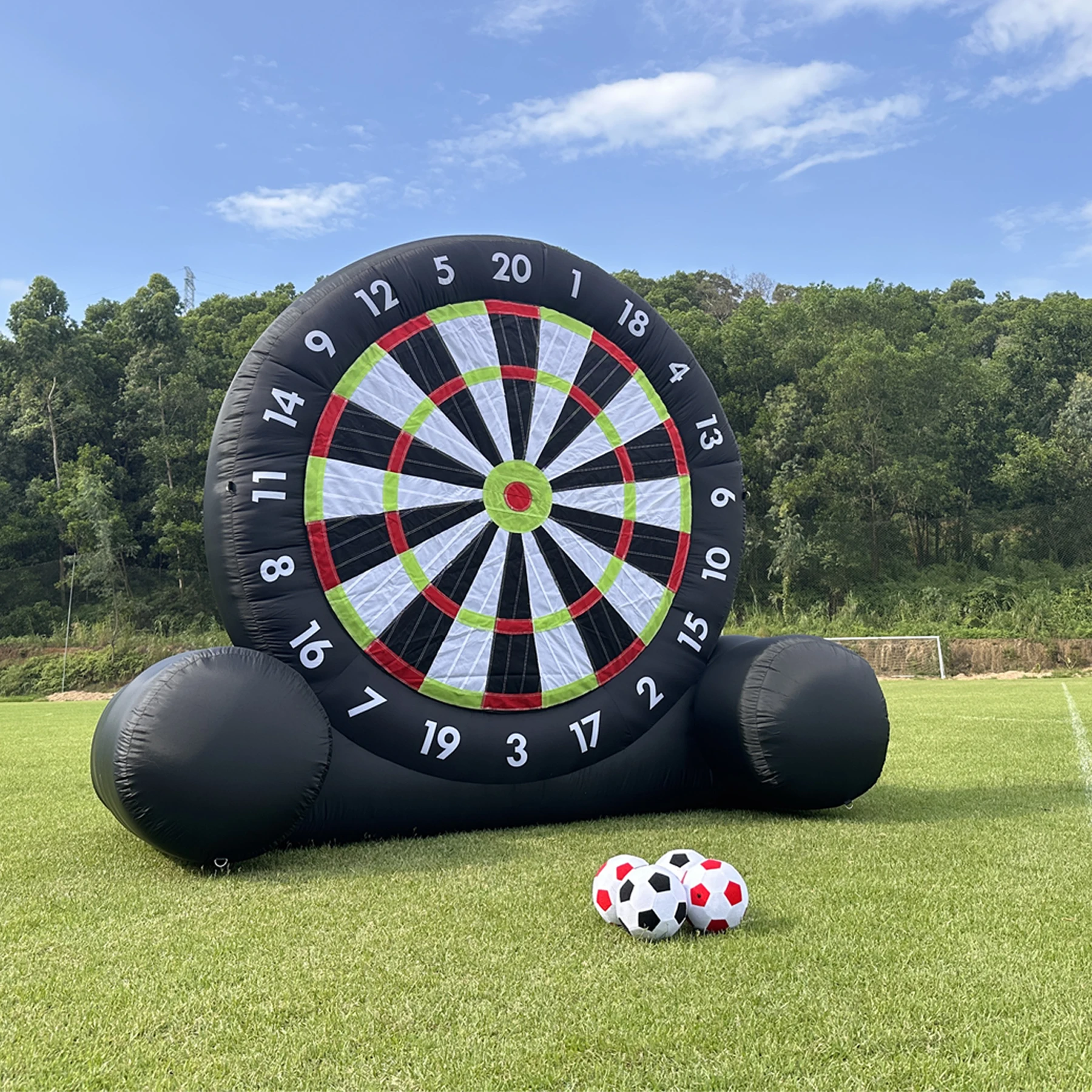 

10FT Giant Inflatable Soccer Dart Board Games with Blower 8 Soccer Balls Large Kick Football Target Dartboard Outdoor Kids Adult