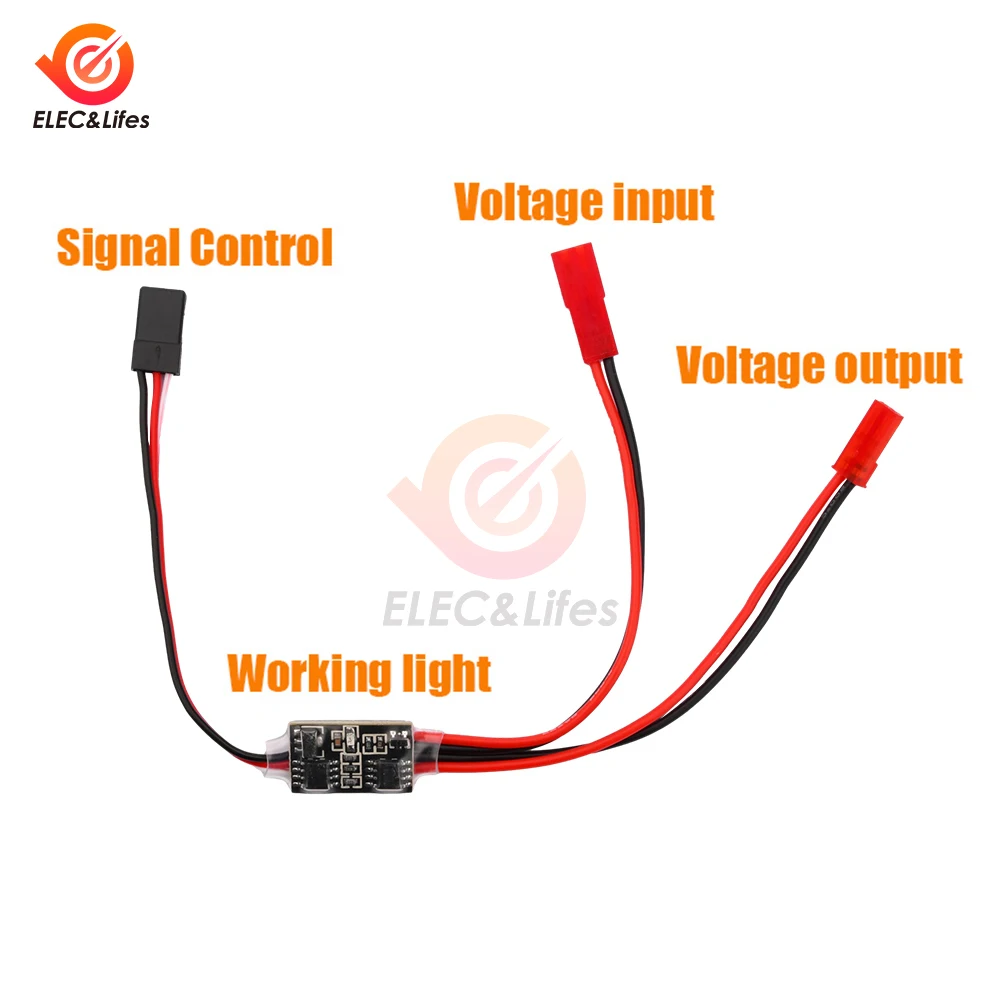 Interruttore elettronico del telecomando ad alta corrente 20A 3-30V Modello aereo Protezione delle piante RC Drone Pompa dell\'acqua Controllo del