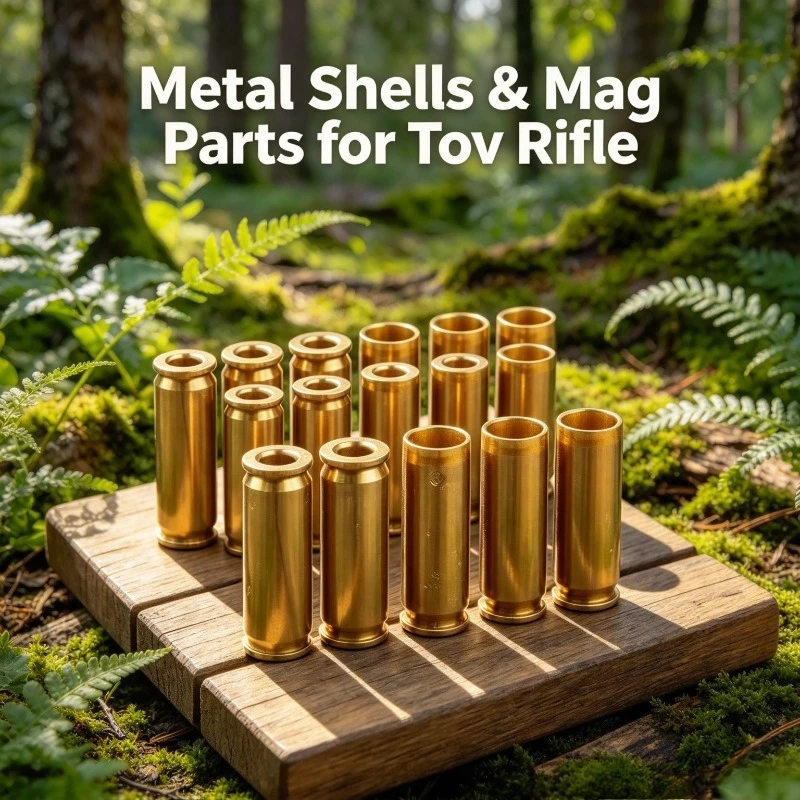 Metal Shell & Magazine Parts for Toy Rifle, Realistic Ejecting, Solid Coating, Smooth Outdoor Fun Play