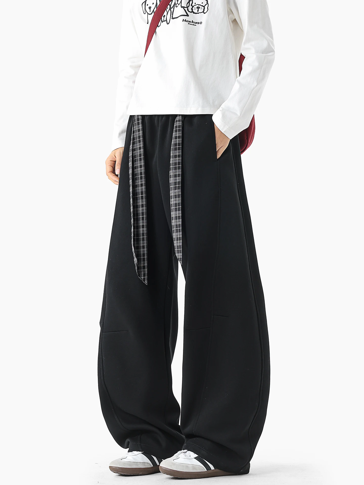 

Boyue корейские повседневные спортивные брюки мужские женские широкие уличные поясные брюки студенческие длинные брюки Faion