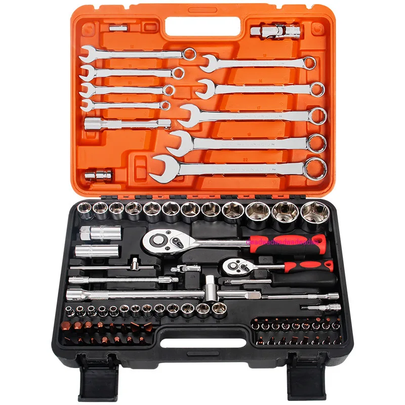 Double Open Wrench Set 82 Pieces 1/2, 1/4 Ratchet Wrench Set