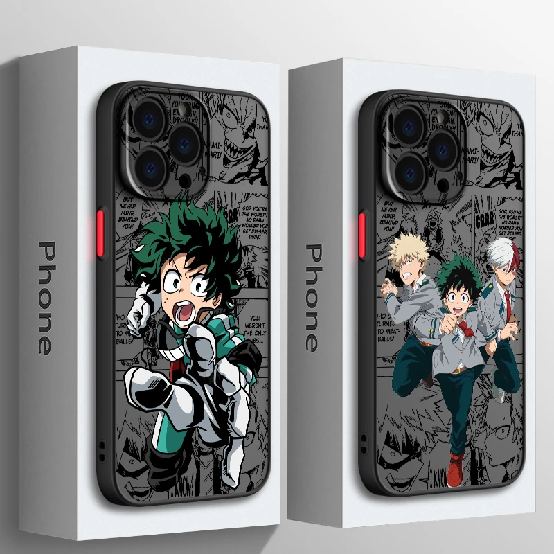 My Hero Academia Midoriya Izuku Phone Case For Apple iPhone 15 14 13 12 11 XS Mini Pro Max 8 XR X Matte Frosted Translucent