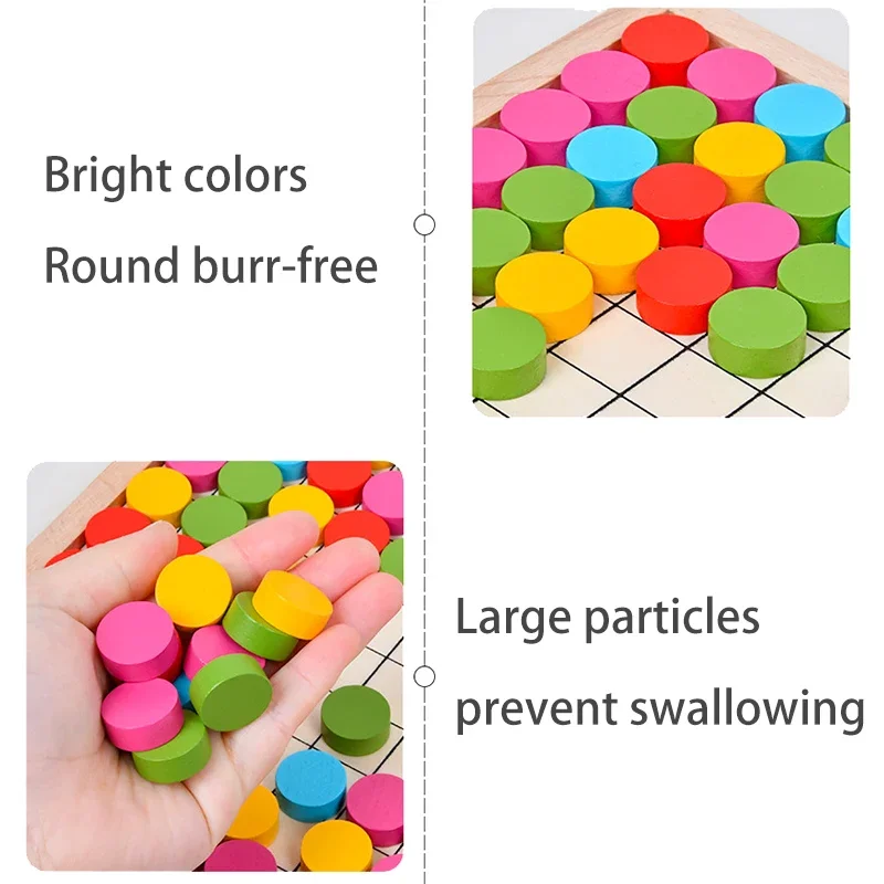 Novo jogo infantil montessori, blocos educativos, jogo de eliminação, pensamento lógico, xadrez, brinquedos de madeira, placa de classificação de cores, brinquedos de quebra-cabeça